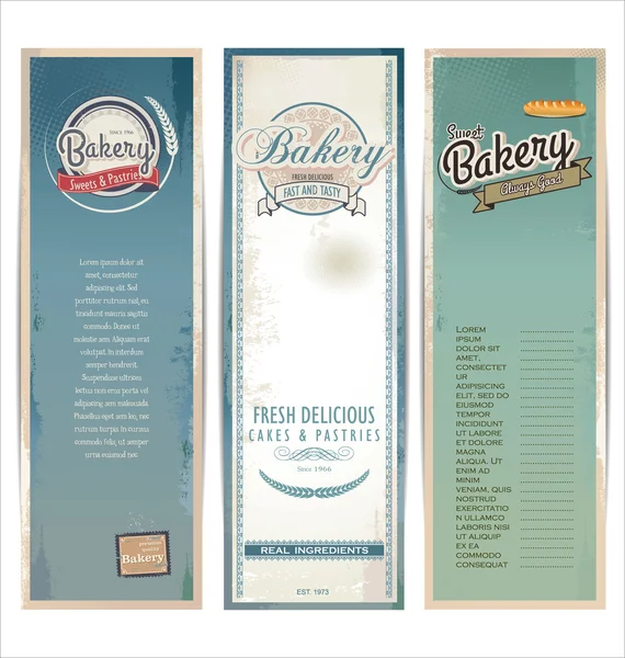 Bakery retro banner, set — Stock Vector