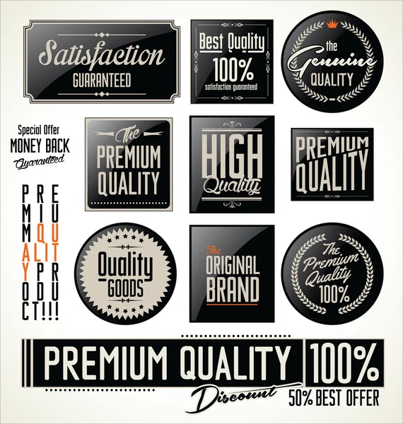 Etiquetas de calidad premium — Vector de stock