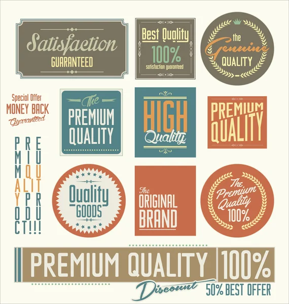 Collection de labels Premium Quality — Image vectorielle