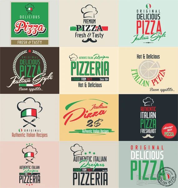 Pizza Etiketleri — Stok Vektör