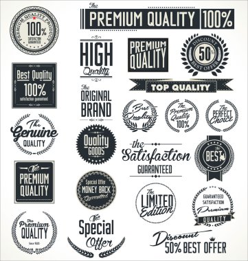 Premium Kalite etiketleri ve öğeleri retro tasarımı