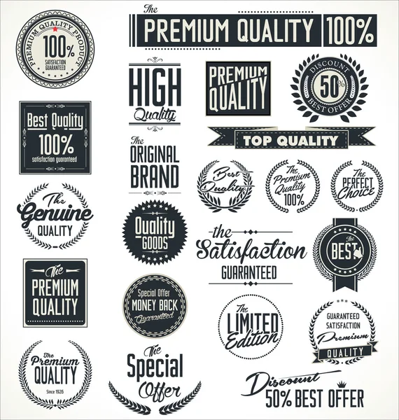 Premium quality stickers and elements retro design — Stock Vector