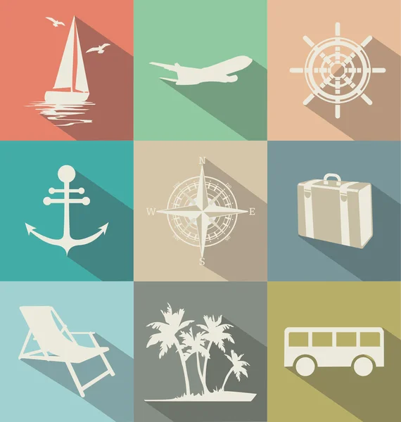 Travel flat retro design — Stock Vector