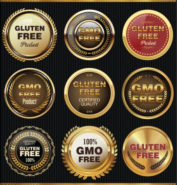 GDO ve gluten ücretsiz koleksiyonu etiket