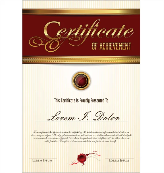 Certificaat of diploma sjabloon — Stockvector