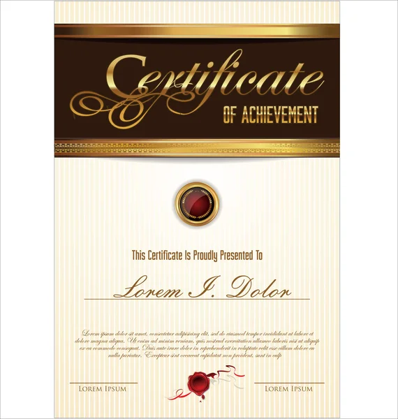 Modèle de certificat ou de diplôme — Image vectorielle