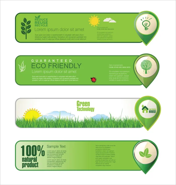 Moderno layout di progettazione ecologia — Vettoriale Stock