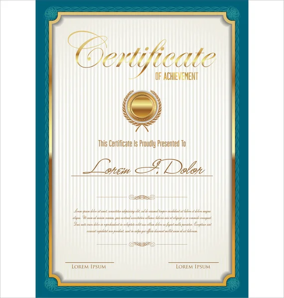 Modello di certificato — Vettoriale Stock