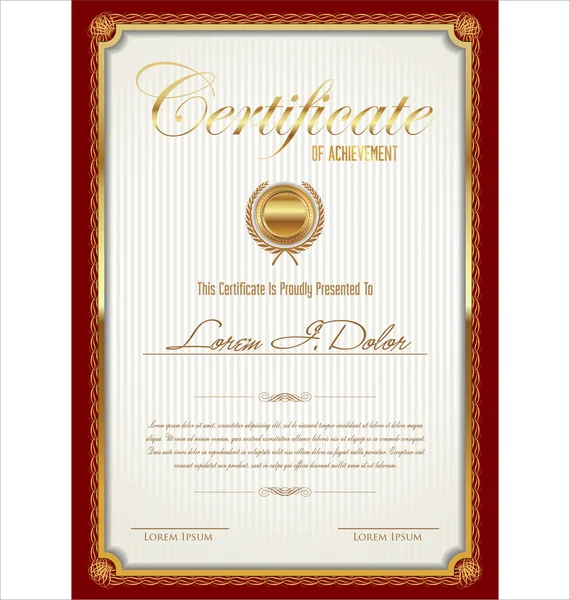 Modello di certificato — Vettoriale Stock