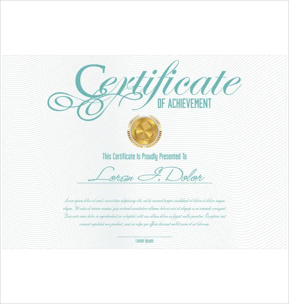 Modello di certificato — Vettoriale Stock