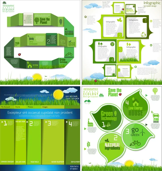 Ecología diseño moderno, colección — Archivo Imágenes Vectoriales