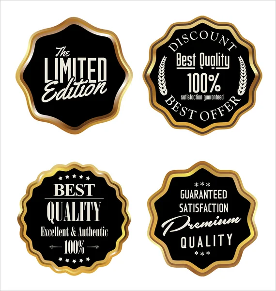 Premium quality golden metal badges — Stock Vector