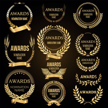 Retro vintage altın defne çelenkleri ödül adaylığı