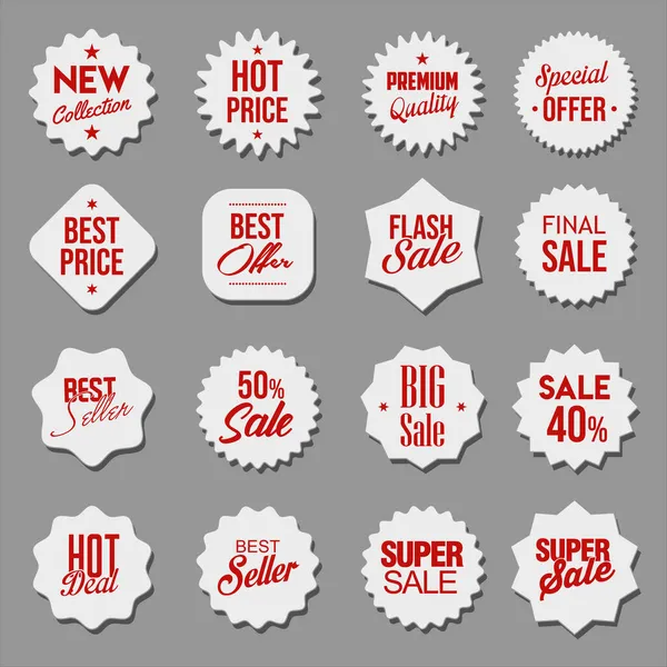 Sale Discount Labels Special Offer Price Tag Collection — Stock Vector