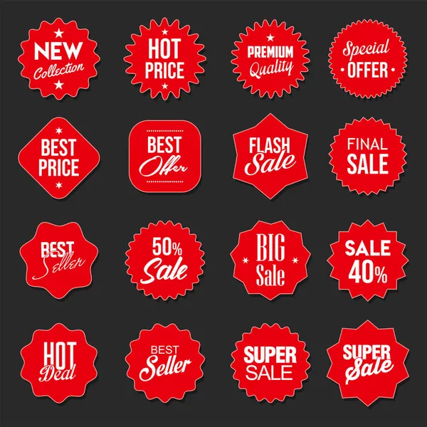 Aanbieding Korting Labels Speciale Aanbieding Prijs Tag Collectie — Stockvector