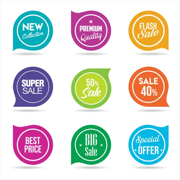 Sale Discount Labels Special Offer Price Tag Collection — Stock Vector