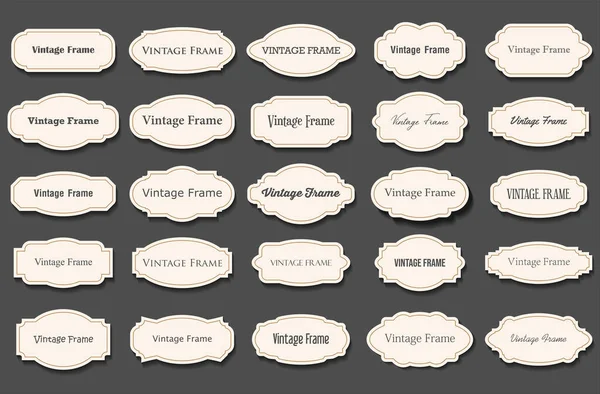 Decoratieve Vintage Frame Retro Badge Oude Sierlijke Labels Collectie — Stockvector