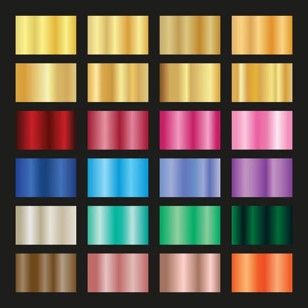 Kolekce Gradient Metallic Color Palette — Stockový vektor