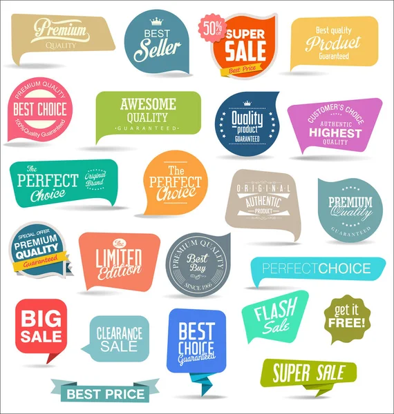 Modern Colorful Sale Stickers Collection — Stock Vector