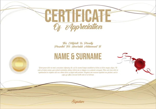 Certificado Diploma Retro Vintage Design Simples — Vetor de Stock