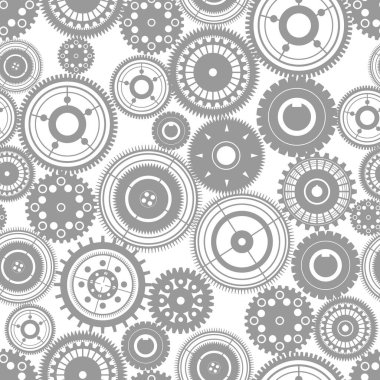 Beyaz arkaplan illüstrasyonunda siyah dişli mekanizması