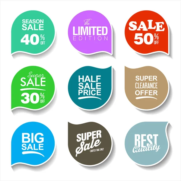 Collection Super Sale Stickers Tags Template — Stock Vector