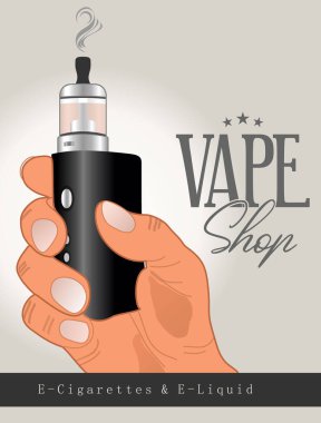 Vape ya da E-Sigara dükkanı için E-Sigara vektör şablonu