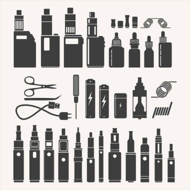 Basit siyah simgelerin vektör kümesi 