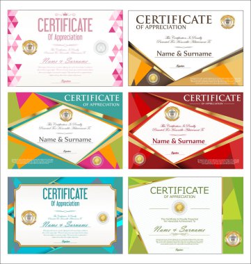 Sertifika veya diploma retro vintage tasarım vektörü