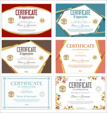 Sertifika veya diploma retro vintage tasarım vektörü