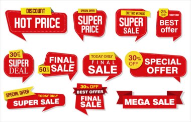 Modern süper satış etiketleri ve etiketleri renkli koleksiyon 