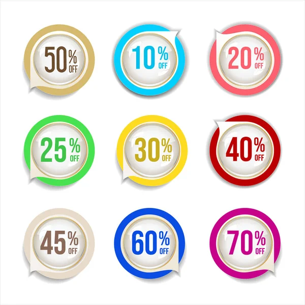 Collection Promotional Offers Seasonal Sale Badges — Stockvektor