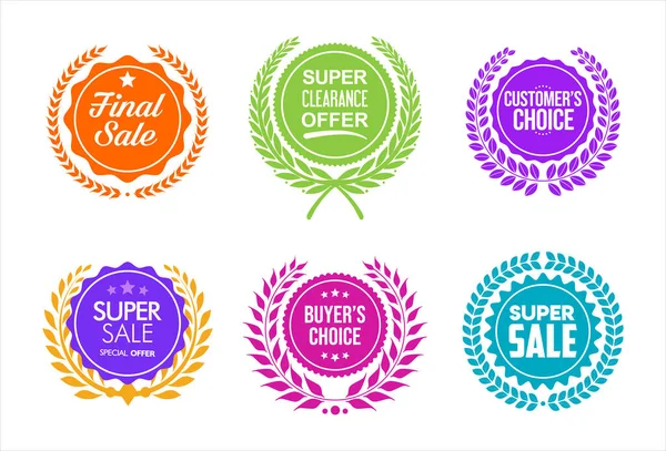 Modern Super Sale Stickers Tags Colorful Collection — стоковый вектор