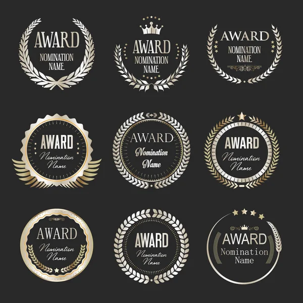 Collection Golden Laurel Wreaths Award Nominations — Vettoriale Stock