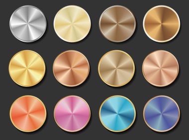Collection of different color conical gradient badges 