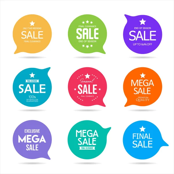 Collection Colorful Super Sale Stickers Tags — 스톡 벡터