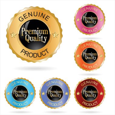 Collection of colorful premium quality badges and labels  