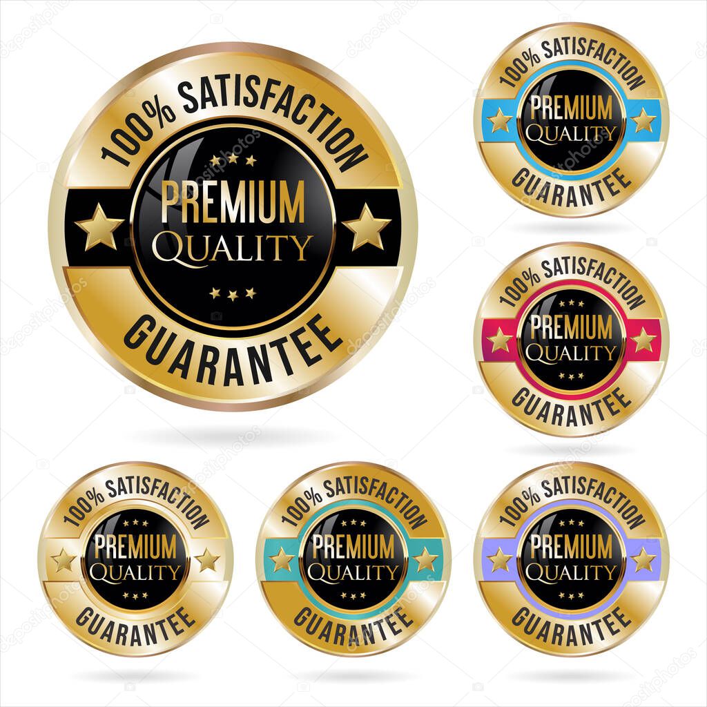 Collection of colorful premium quality badges and labels  