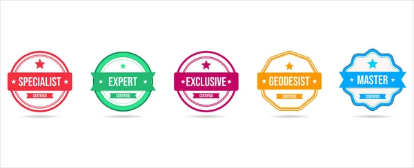 Collection Certified Badge Vector Template — Stock Vector