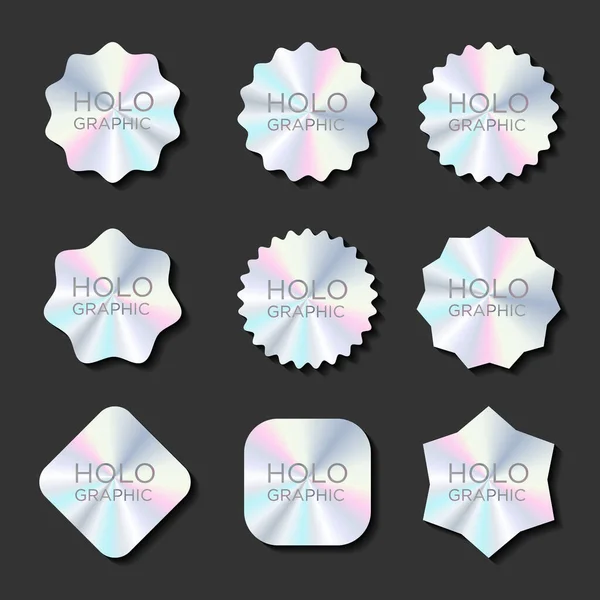 Hologram Stickers Labels Holographic Texture Original Product — Stock Vector