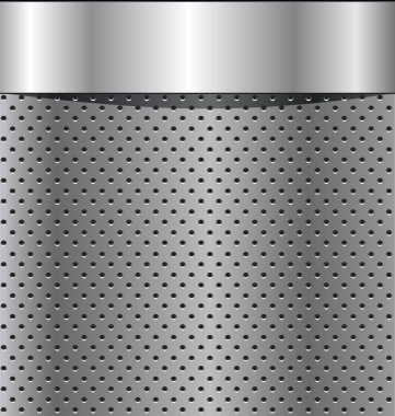 Soyut delikli gümüş metal arkaplan vektör çizimi