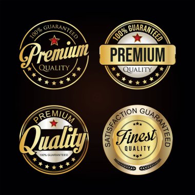 Premium quality retro vintage black and white badge 