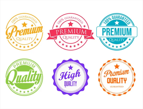 Emblema Colorido Vintage Retro Qualidade Premium — Vetor de Stock