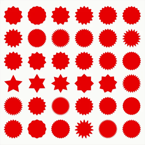 Insamling Röda Etiketter Försäljning Eller Rabatt Klistermärke Vektor Illustration — Stock vektor