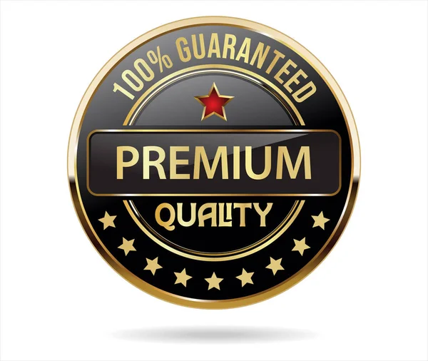 Premium Kwaliteit Goud Zwart Badge Retro Design Vector Illustratie — Stockvector