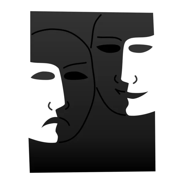 Máscaras de teatro sorte triste - ilustração Imagens Royalty-Free