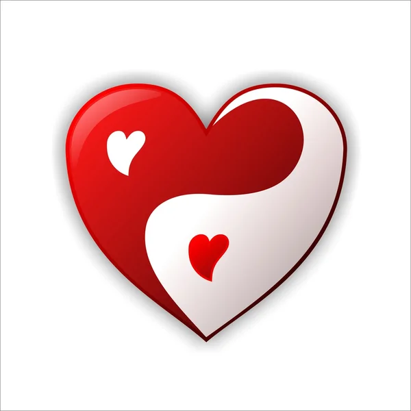 Jing jang heart illustration design — Stock Photo, Image