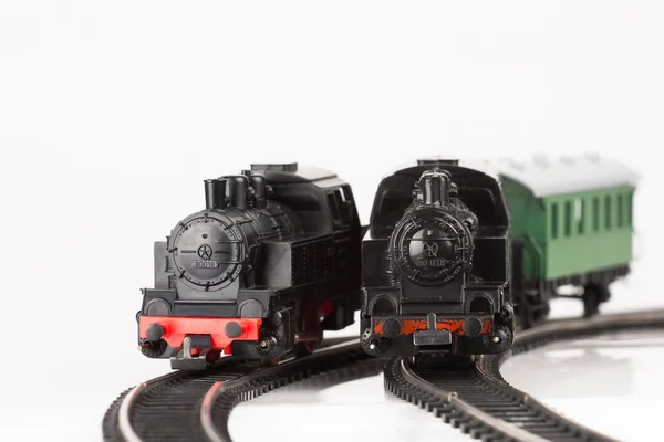 Twee speelgoed locomotief — Stockfoto