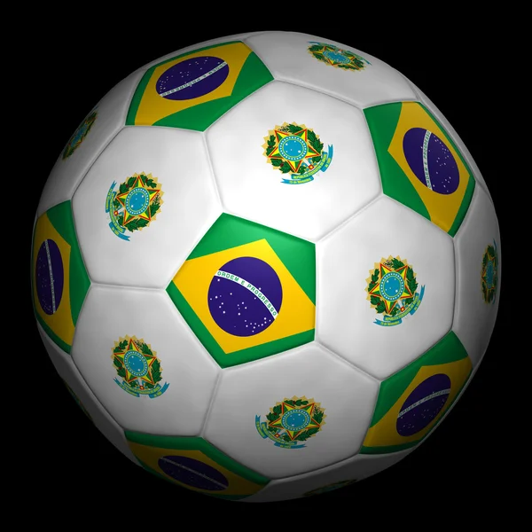 Fussball mit Fahne Brasilien — Stockfoto