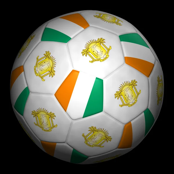 Fussball mit Fahne Elfenbeinküste